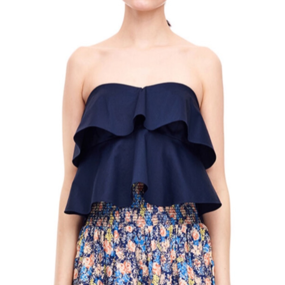 Rebecca Taylor Strapless Ruffle Top